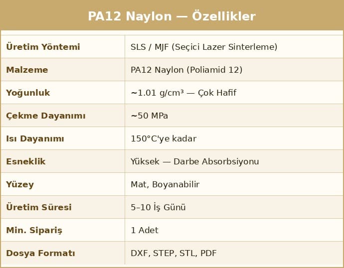 Özel Üretim PA12 Naylon Frame
